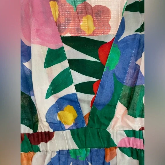 Mara Hoffman Luna Flora Maxi Dress Size Large L FLAWS - Picture 8 of 11